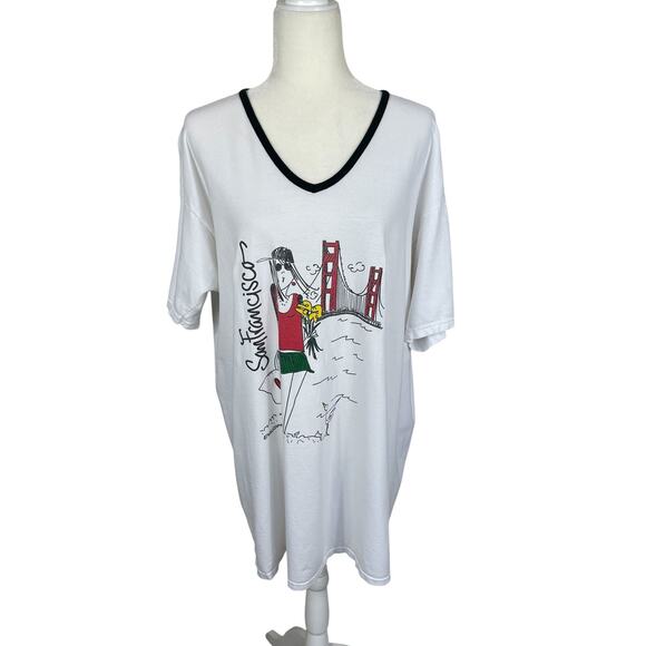 Emerson Street 100% Cotton Pajama Sleep Shirt "San Francisco" OS Cozy Lounge - Picture 1 of 13